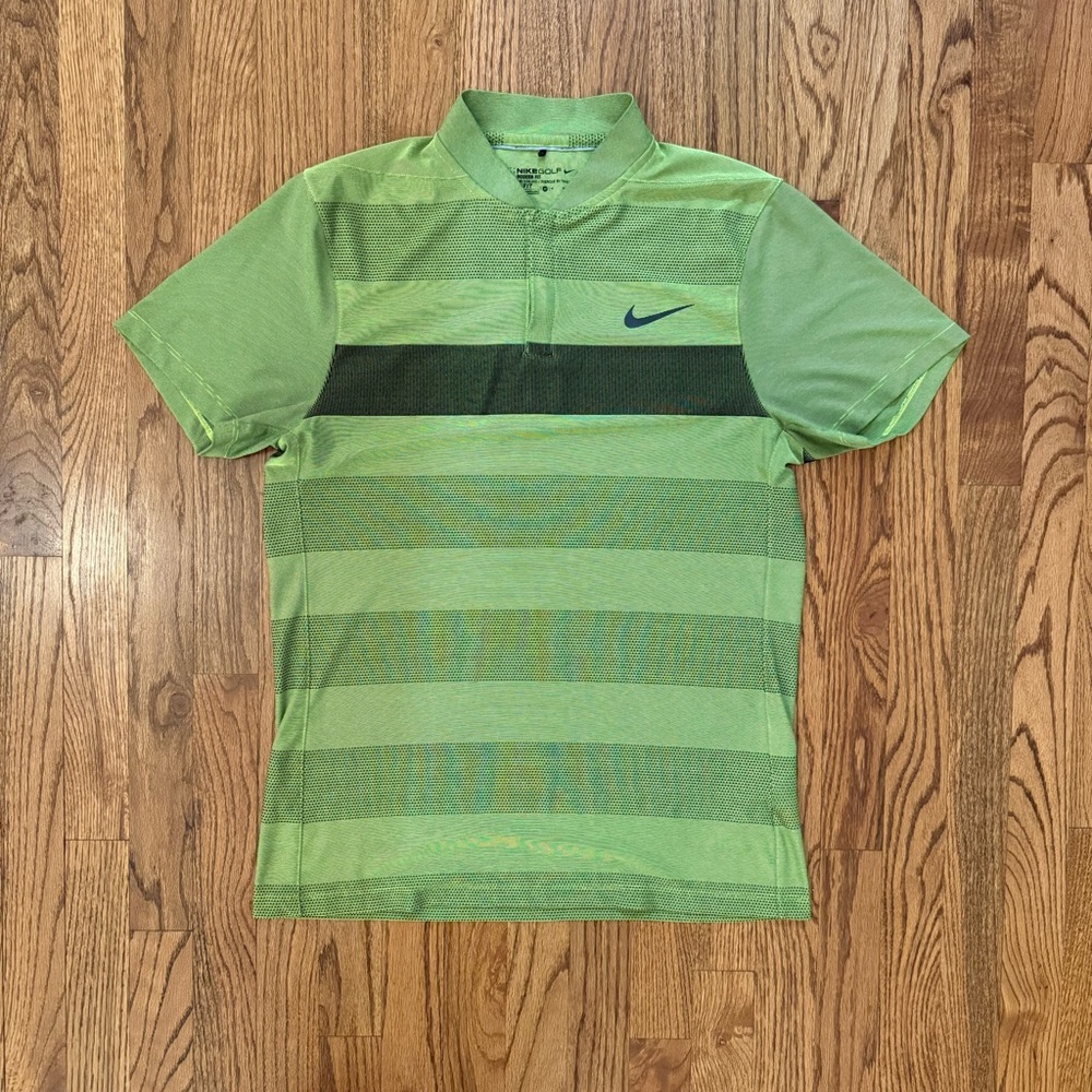 Nike Men's Lime and Dark Green Polo Shirt